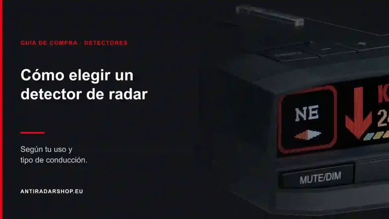 Pantalla de un detector de radar mostrando un aviso en banda K