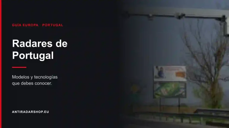Pórtico con equipo de control de velocidad sobre una autoestrada portuguesa